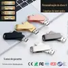 Pen Drive Metálico Personalizado para Uso no Escritório, Grande Capacidade 64g, Interface Dupla Tipo-C, Uso Duplo para Celulares e Computadores, Pen Drive de Alta Velocidade 128g
