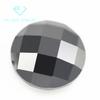Circonia cúbica negra de doble cara, redonda, 5A, piedra desnuda, doble capa, enrejado, cara de tortuga negra, piedra blanca, taladro CZ, directo de fábrica