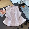 Garantía de Calidad Seda Real Reductor de Edad Madre Nuevo Estilo Chino Estilo Nacional Nuevo Estilo Botón de Rana Cuello Alto Chaleco Retro Chaleco Mujer Primavera Otoño