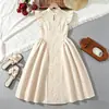 Comércio Exterior Transfronteiriço Roupas Infantis para Meninas, Novo Estilo de Verão Doce Estilo Chinês Gola Alta Manga Flare Cintura Ajustada Vestido Rodado Vestido de Princesa