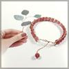 Pulsera de cristal de fresa nueva para otoño e invierno 2022, diseño de nicho de moda, lujo ligero, pulsera de cuentas versátil para novia