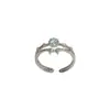 Anillo Abierto Minimalista de Lujo Ligero Versátil con Moño de Doble Capa y Diamante Azul, Personalidad Única, para el Dedo Índice
