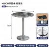 Mesa e cadeira azul Klein para loja de chá com leite da moda combinação de mesa redonda de aço inoxidável cadeira dobrável para lanchonete cafeteria