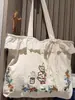 Bolso de Mano de Mezclilla Bordado en el Hombro de Encaje Dulce Artístico Retro Japonés Dulce Nuevo de Primavera y Verano