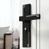Novo Fechadura de Porta Estilo Chinês Fechadura de Porta de Madeira Maciça Preta Fechadura de Porta de Quarto de Dormitório Sucção Magnética Doméstica Mudo Porta Conjunto de Fechadura Huanggu 50