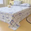Sábana de Cama de Tela Gruesa de Algodón Puro Engrosado, Pieza Única, Adecuada para Todas las Estaciones, Funda Nórdica de Lino 100% Algodón, Juego de Sábanas Ajustables para Dormitorio Individual, Juego de Tres Piezas