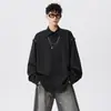 Camisa de manga larga, color liso, talla grande, versátil para hombre, adecuada para primavera y otoño, con un diseño casual de solapa y un corte relajado.