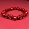 Pulsera Pixiu de Cinabrio Crudo con Alto Contenido de Arena Dorada Púrpura y Arena Roja Imperial, Venta Directa y al por Mayor desde la Fábrica