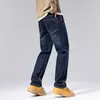 Moda popular para hombre / Nueva colección Primavera/Otoño 2026: pantalones de mezclilla elásticos para hombre, tiro medio a alto, ligeros, estilo casual de negocios, corte ajustado, versátiles