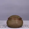Estufa Aromaterapia de Malla de Cobre Puro con Tapa Fondo Plano Quemador de Incienso Decoración Regalo para el Hogar Adornos Sándalo Latón Colección Antigua