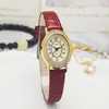 Popular Novo Relógio Feminino Oval com Pulseira de Diamante, Mostrador Pequeno, Retro, Exquisito, de Alta Qualidade, Relógio de Pulso a Quartzo