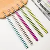 Pauzinhos Coloridos de Titânio Puro para Uso Doméstico, Antibacterianos e Resistentes a Mofo, Leves Pauzinhos Outdoor Flor de Gelo, Pauzinhos de Metal de Grau Alimentício de Luxo