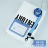 Portatarjetas con tapa deslizante, portadocumentos de plástico a presión, gafete con cordón de una cara, gafete de trabajo, gafete para estudiantes y empleados, portatarjetas de gafete de fábrica