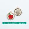 Jóias diy acessórios criativo gotejamento maçã fruta pingente diamante-embutido pêssego coração liga pingente diy brincos artesanais