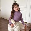 Ropa infantil Aimo Beibei para niñas, top interior de punto de hilo con núcleo de alta elasticidad estilo coreano, suéter de encaje dulce de hongo
