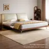 Usado Wind Big Elefante Orelha Couro Genuíno Cama Ultra-fina Cabeceira Madeira de Freixo Apartamento Pequeno Quarto Principal Armazenamento Cama de Casal