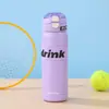 Mango de aspiradora de aspecto elegante, termo de doble bebida con resorte para estudiantes, taza de agua portátil para exteriores con pajilla, venta al por mayor personalizada