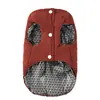 Colete de inverno para cachorro de cor sólida com etiqueta, roupa à prova de frio com forro de fleece para Bulldogs, com argola para guia, roupa casual de inverno para animais de estimação