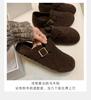 Novos Sapatos de Algodão Quente de Camurça para Outono e Inverno 2026 com Solas Macias, Mocassins Flats Slip-On Fofos e Descolados Estilo Japonês para Mulheres