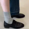 Mocasines de Piel Suave con Tacón Grueso para Mujer, Corte Profundo, para Viajar, con Velcro, Slip-on, Zapatos Planos de Moda, Nueva Colección Primavera/Otoño 2026