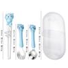 Set de Vajilla Portátil para Niños Acero Inoxidable Bebé Aprendiendo a Comer Entrenamiento Codo Cuchara para Alimentos Set Grado Alimenticio