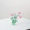 Adorno acrílico de pie para decoración de escritorio, lindo diseño floral, decoración de regalo, decoración del hogar, portamensajes transfronterizo