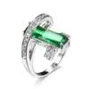 AliExpress deseo plataforma transfronteriza explosiones anillo de circón esmeralda joyería de boda para mujer fabricantes joyería de comercio exterior