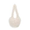 Bolsa de pelúcia feminina grande capacidade 2023 nova outono e inverno versátil bolsa de ombro mensageiro textura pêssego coração bolsa peluda