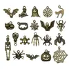 Joyería transfronteriza mixta 100 colgantes de calavera murciélago araña de cinco colores de Halloween pulsera llavero accesorios