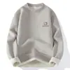 Exportación Transfronteriza Tejidos de Punto para Hombre Otoño e Invierno Terciopelo Engrosado Cuello Redondo Jacquard Ropa Interior de Punto para Jóvenes