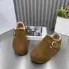 Zapatos de Algodón Birkenstock con Forro de Felpa, sin Cierre, Suela Gruesa para Mujer 2025 Nueva Moda Otoño e Invierno, Versátiles y Cómodos, Zapatos de Algodón Retro para Mujer