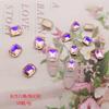 Pegatinas de uñas de cristal de diamante octogonal cuadrado largo para manicura, pegatinas de uñas de bricolaje, pegatinas de joyería de manicura de diamantes de forma especial de color roca azúcar