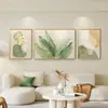 Arte de pared para sala de estar nórdica, pintura de paisaje, mural tríptico decorativo de pared de fondo para sofá abstracto minimalista moderno