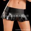 AliExpress Bolo Europeu e Americano Lingerie Sexy Comércio Exterior Casaco de Couro Pintado Camada Dupla Grande Balanço Minissaia Sexy Couro Patente Suporte Feminino