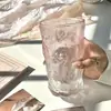 Copo de Vidro para Bebida Glacier para Uso Doméstico, Resistente a Altas Temperaturas, Elegante Copo de Vinho Colorido Degradê Fosco, Copo para Bebidas de Suco