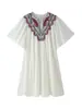 Ropa europea y americana para mujer transfronteriza, moda popular de AliExpress, vestido midi elegante retro bordado
