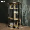 Villa para Gatos Completamente Transparente Jaula para Gatos de Madera Maciza Gabinete Doble para Gatos Casa para Gatos Nido para Gatos en Casa Habitación para Gatos en Interiores