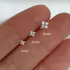 AliExpress Venda Quente Brincos de Trevo de Quatro Folhas Estilo Coreano Feminino Estilo Fresco Mini Brincos de Zircônia Micro Brincos Para Dormir Sem Complicação