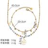 Europeu e americano ing luz luxo estilo 14k ouro gato osso oco caracol pingente colar pulseira conjunto aço inoxidável jóias