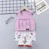 Ropa Infantil 2024 Verano Nuevo Traje Chaleco Infantil Algodón Puro Comercio Exterior Bebé Sin Mangas Shorts Estilo Coreano Ropa para Niños