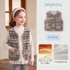 Colete Jellybaby para meninas, fleece quente infantil, novo estilo outono 2026, colete de tamanho grande para crianças mais velhas, roupas de bebê