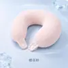 Almohada fresca en forma de U de espuma viscoelástica para avión y viajes largos en coche, almohada de soporte para el cuello portátil, esencial para dormir en viajes, almohada de soporte para el cuello para aliviar el estrés