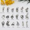 Accesorios de joyería de plata de ley 925, colgante de dibujos animados de animales, conejo, elefante volador, perro soplado, pulsera de cristal DIY, accesorios, colgante