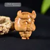 [Tan Increíble] Nuevo Colgante Zodiaco Buey Tallado en Palo de Rosa Sándalo Verde Accesorios Creativos para Llavero DIY