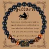 Ventas Directas de Fábrica en Stock Pulseras de Cuentas Redondas de los Doce Signos del Zodíaco Pulseras de Comercio Exterior Transfronterizo Pulseras de Cristal de Ojo de Tigre