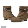 Botines de punta para mujer, nueva moda otoño 2026, hebilla de cinturón adelgazante, interior que aumenta la altura, botas vaqueras