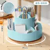 Portalápices giratorio de 360 grados, organizador de papelería de alta estética para escritorio de oficina, contenedor de bolígrafos multifuncional de gran capacidad para estudiantes