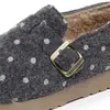 26 Zapatos Birkenstock Retro de Lunares de Invierno para Mujer con Forro de Felpa, Talón Cerrado, Zapatos de Algodón, Suela Suave, Antideslizantes, Casuales, Cálidos, Modernos, Zapatos Perezosos