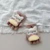 Guantes de Gato Hembra de Dibujos Animados con Dedos Medios abatibles para Edades 2-7, Resistentes al Frío Invernal y Cálidos, Engrosados para Guardería, Lindos para Uso al Aire Libre