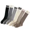 Estilo ballet serie miu color block doble costura adelgazante JK pierna bonita prenda exterior calcetines para muslo chica estilo escolar calcetines largos holgados